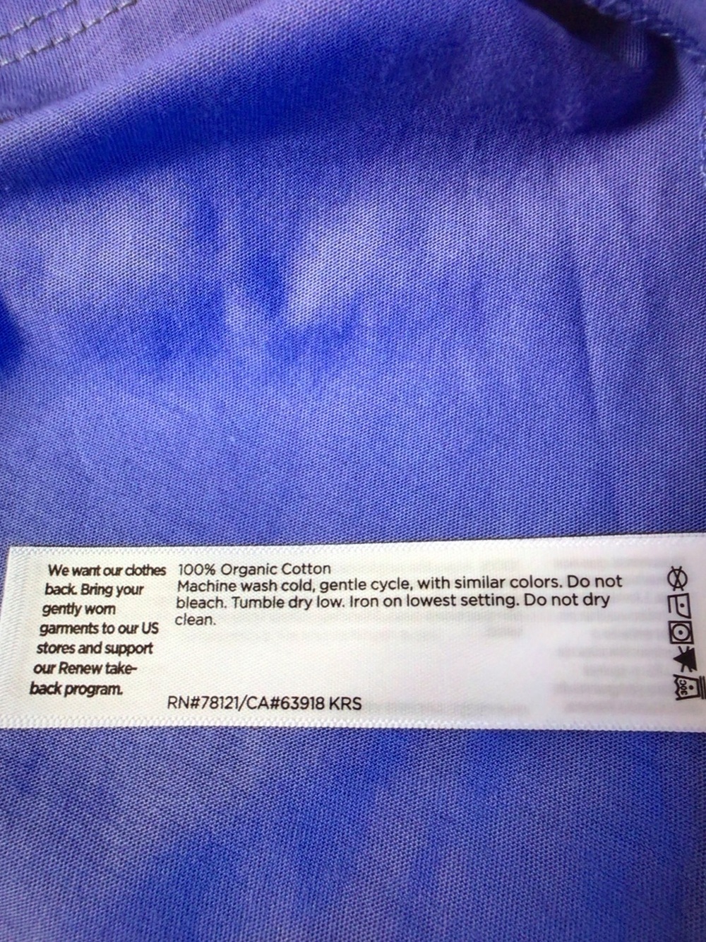 Eileen Fisher Short Sleeve Crew Neck Tee - Periwinkle Blue - Picture 4 of 4
